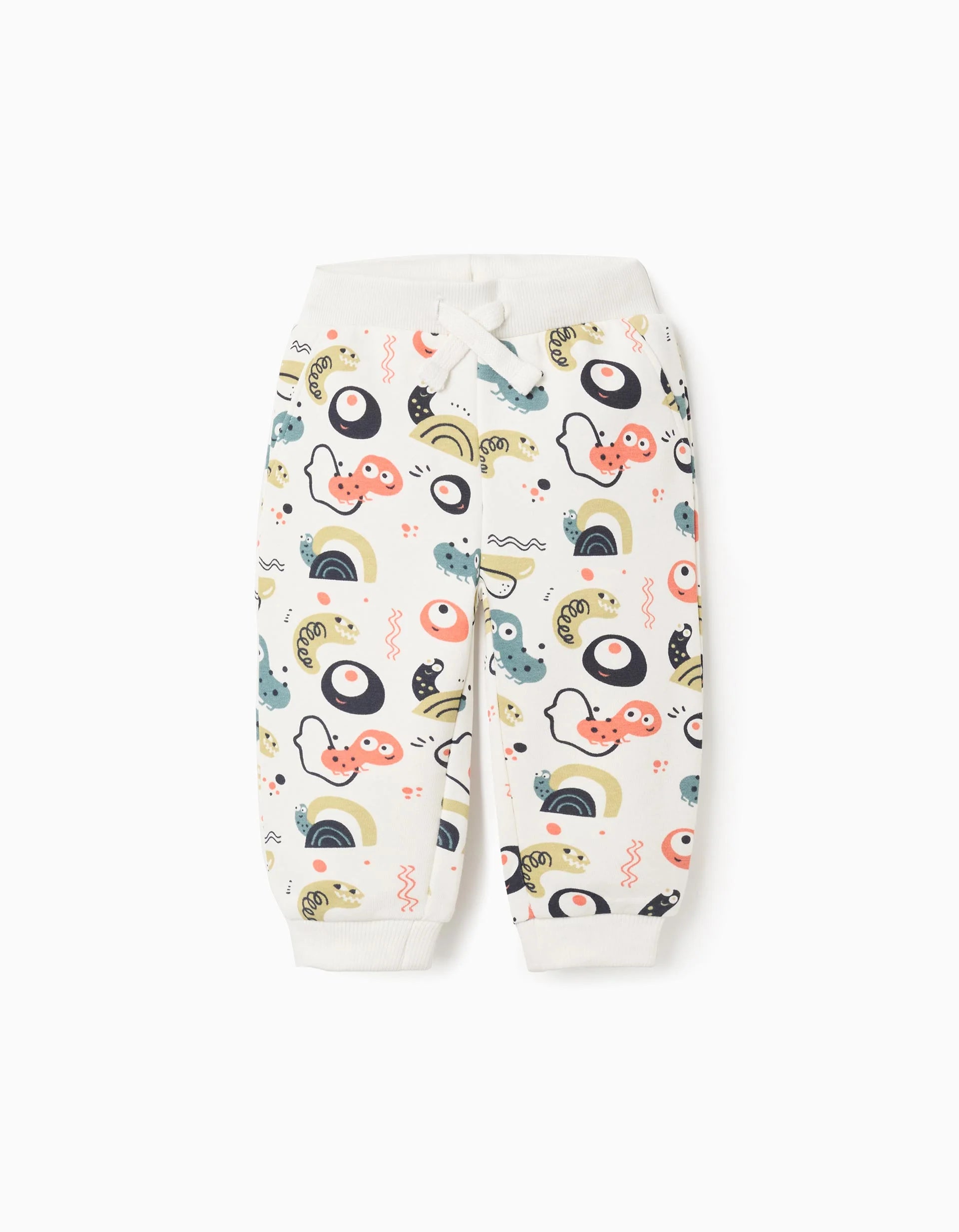 Baby Boy's 'Insects' Patterned Joggers, White