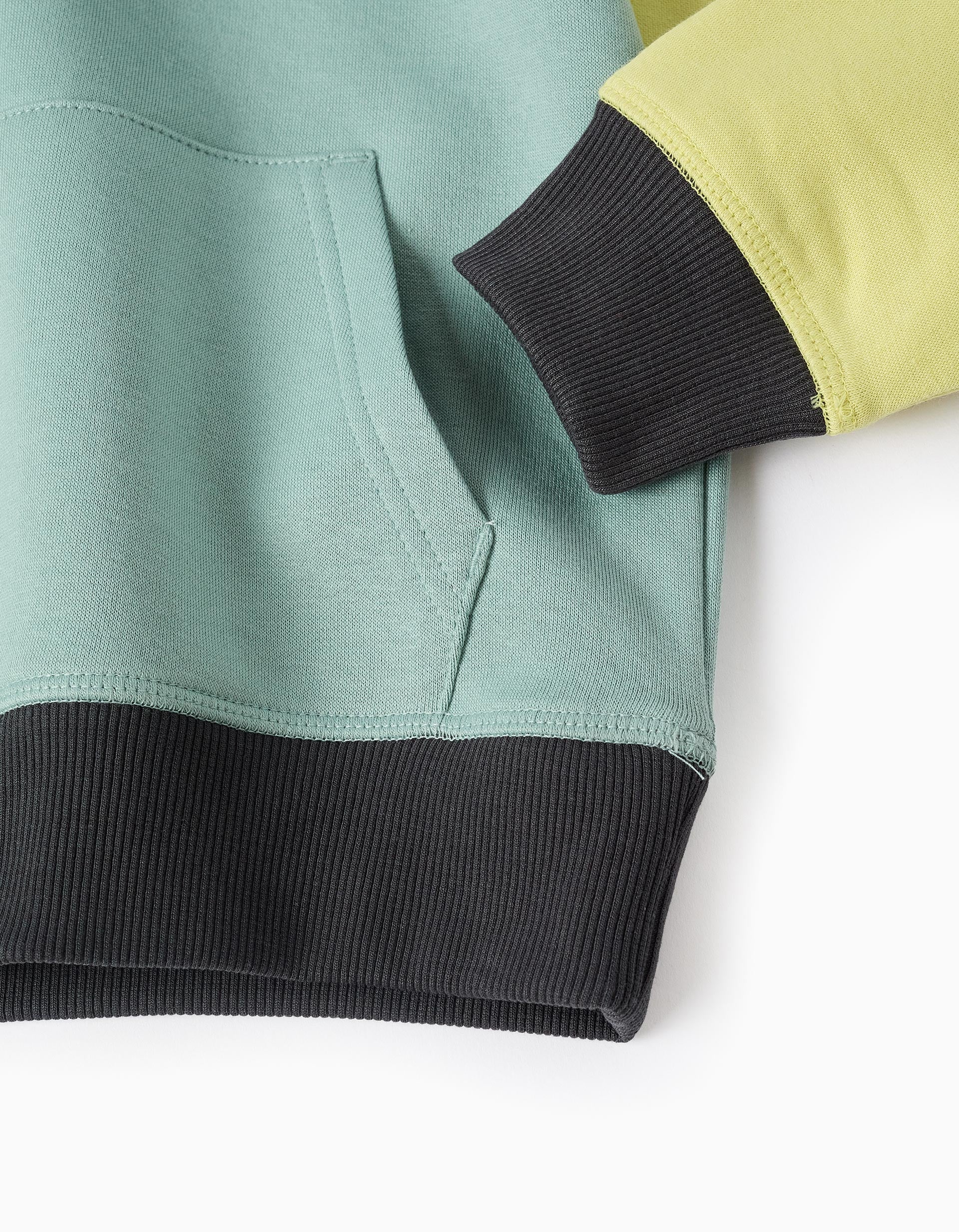 Boys' HoodGreen/Yellow/Grayed Sweatshirt,