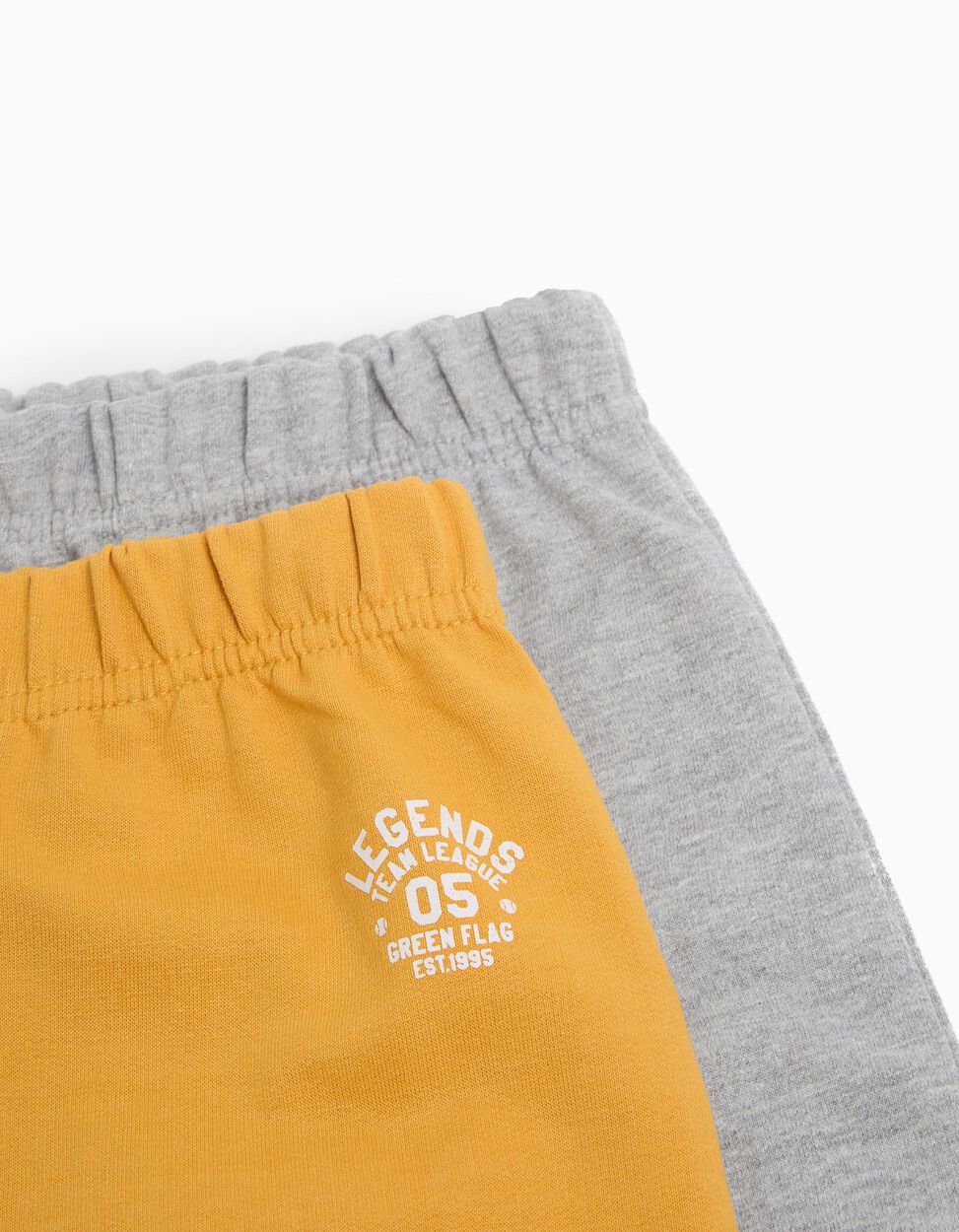 Pack of 2 Plush Trousers, Baby Boy, Light Grey/Yellow