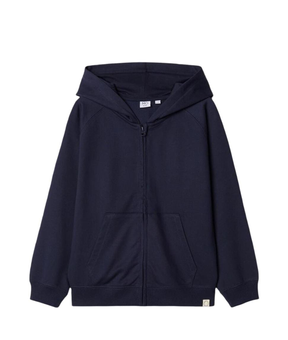 Zipper Hooded Plush Coat,GIRLS , Dark Blue