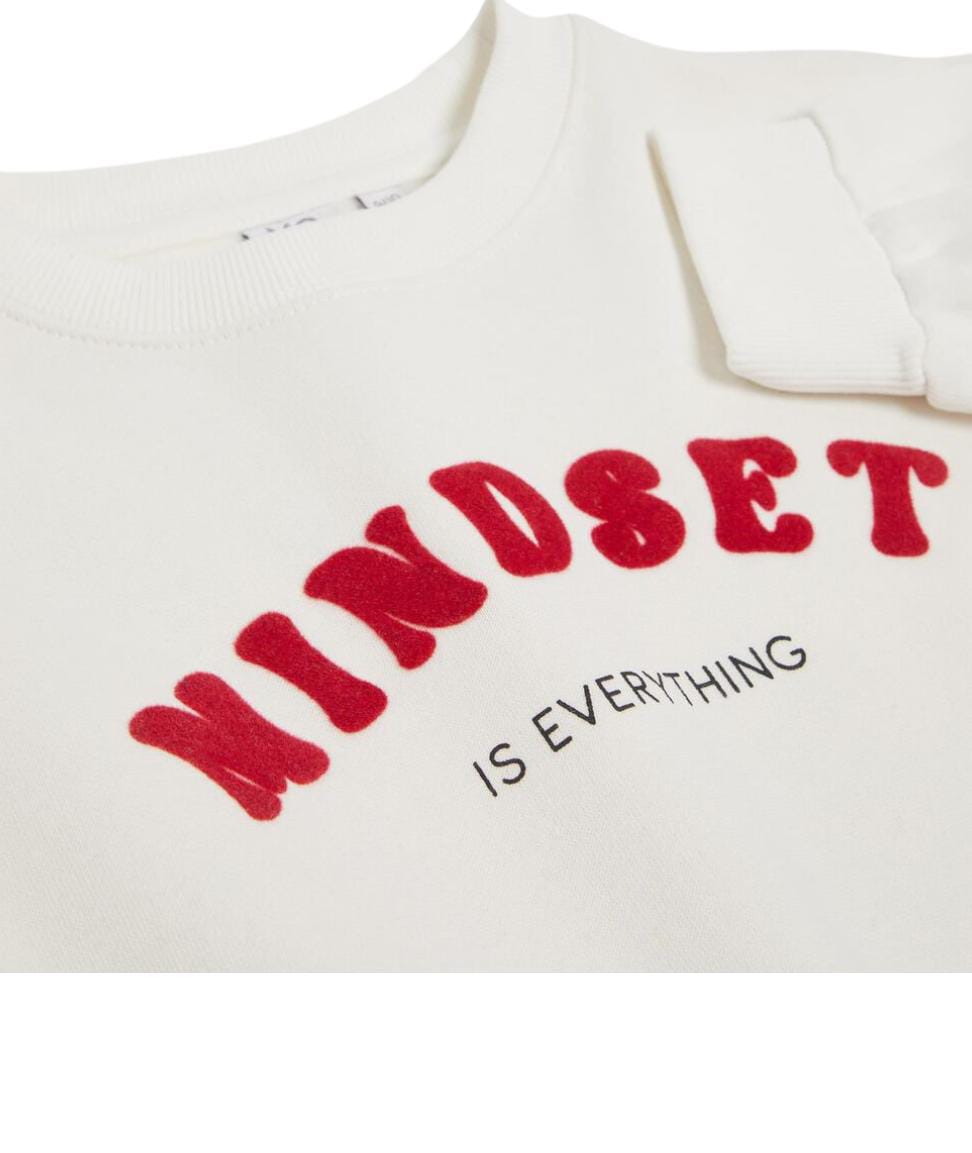 Printed Mindset Sweatshirt, Girl, white