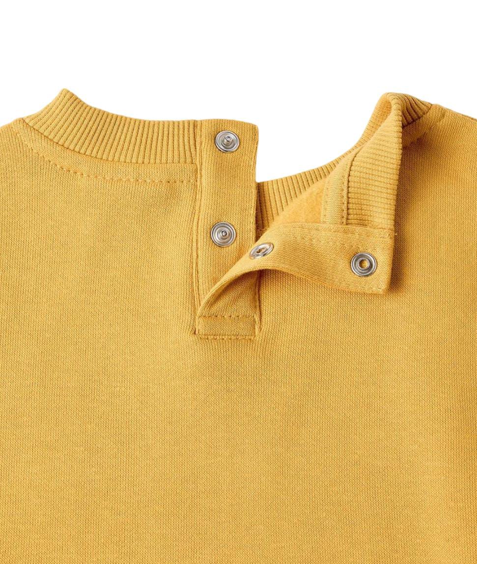 Fleece Sweatshirt for Baby Boys 'Happiness', Yellow