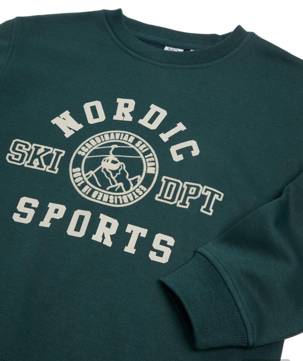 Dark Green Boy's Plush Sweatshirt