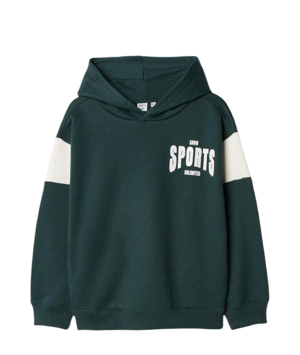 Hooded Fleece Sweatshirt, Boy, Dark Green