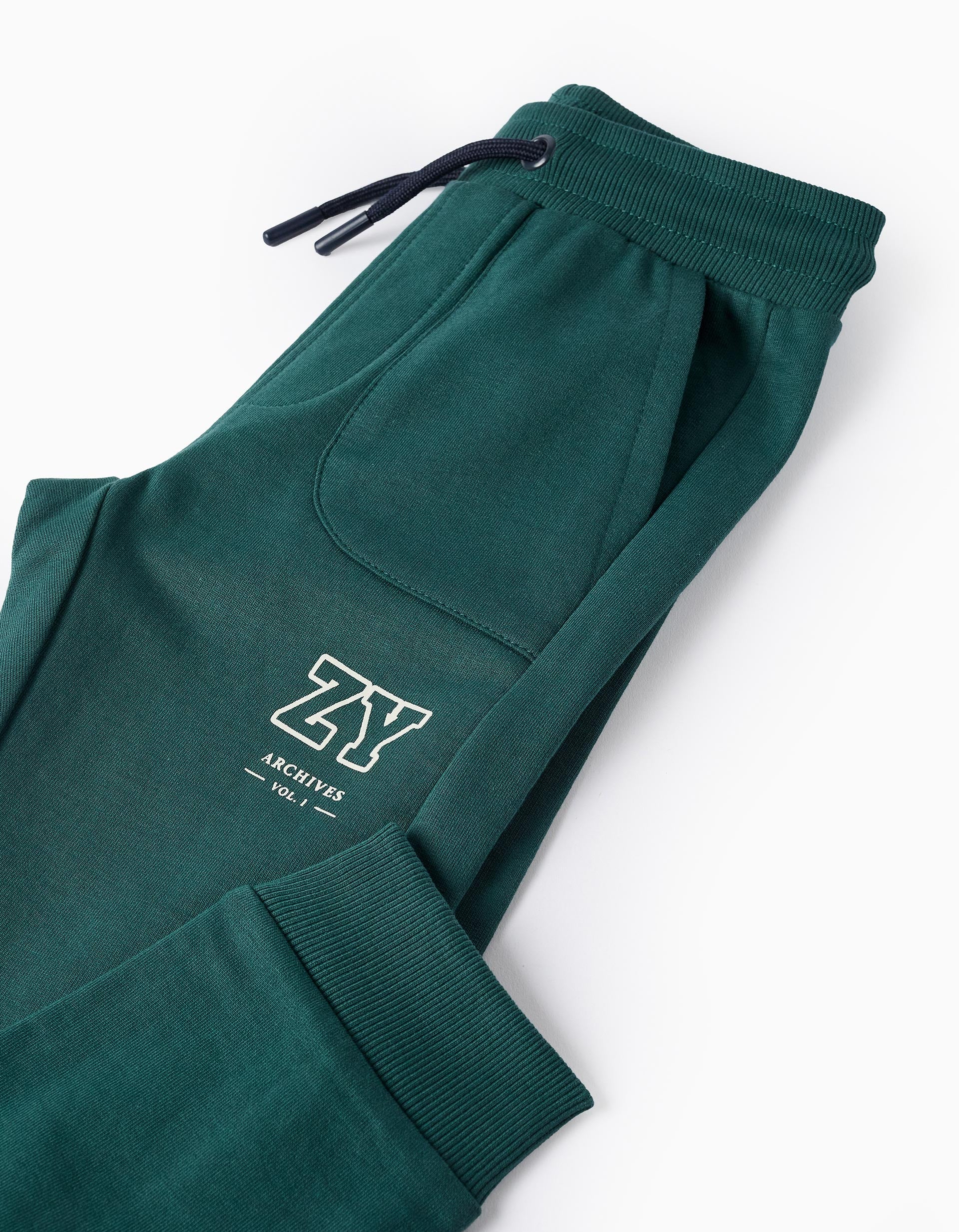 ZY Archives' Boys' Joggers, Dark Green