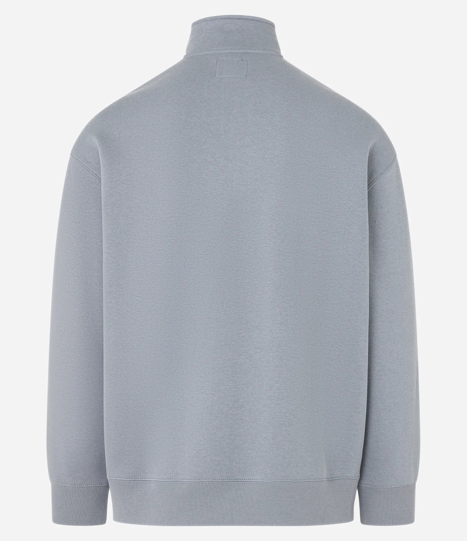 Gray High Neck Sweatshirt with Zipper and Kangaroo Pocket