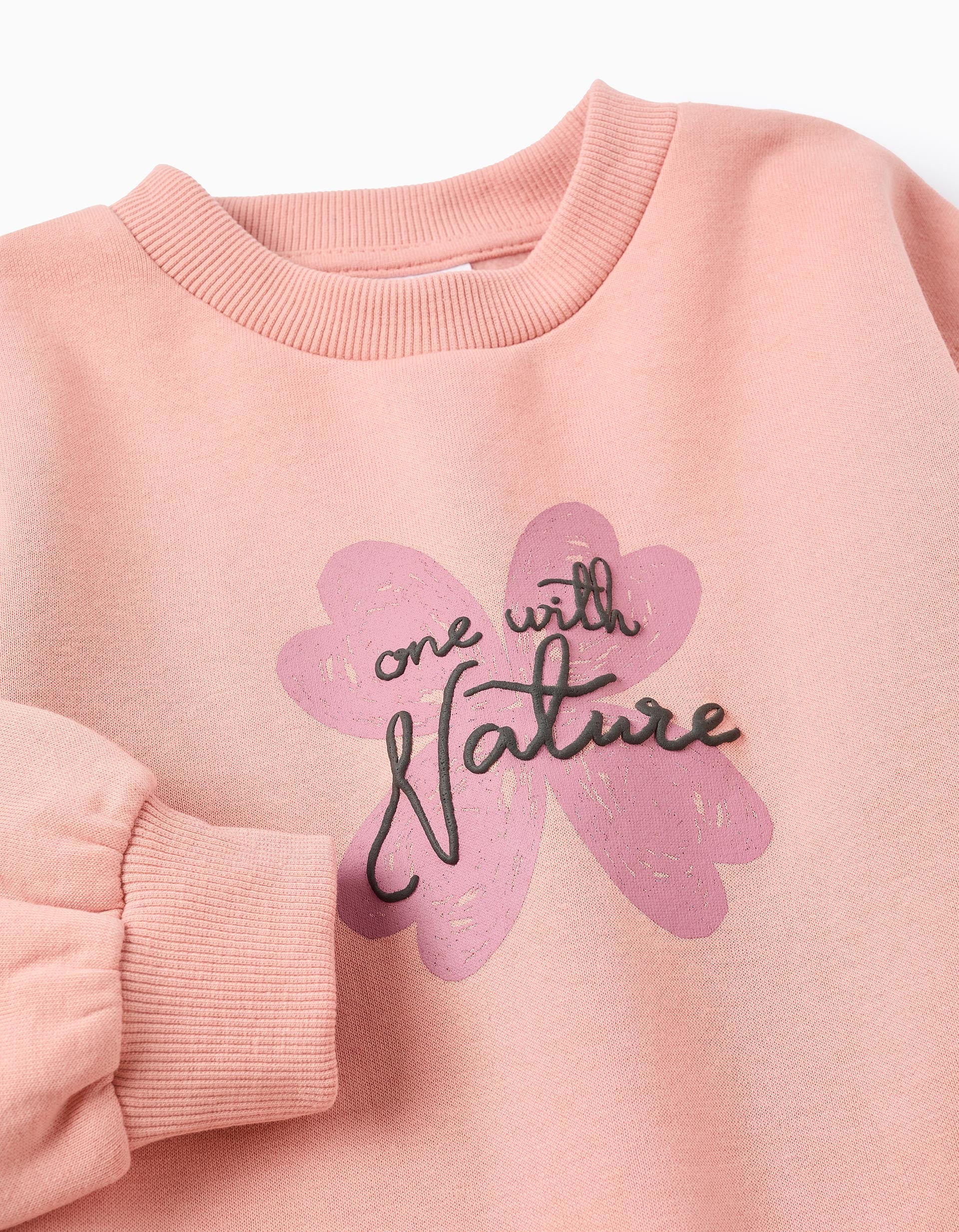 Brushed Sweatshirt for Girls 'Clover', Pink