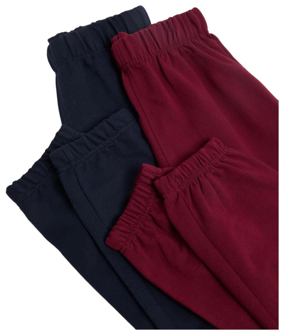 Pack 2 Joggers, Boy, Maroon/Dark Navy